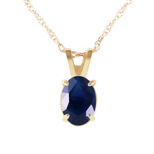 14K. SOLID GOLD NECKLACE WITH NATURAL SAPPHIRE (Yellow Gold)